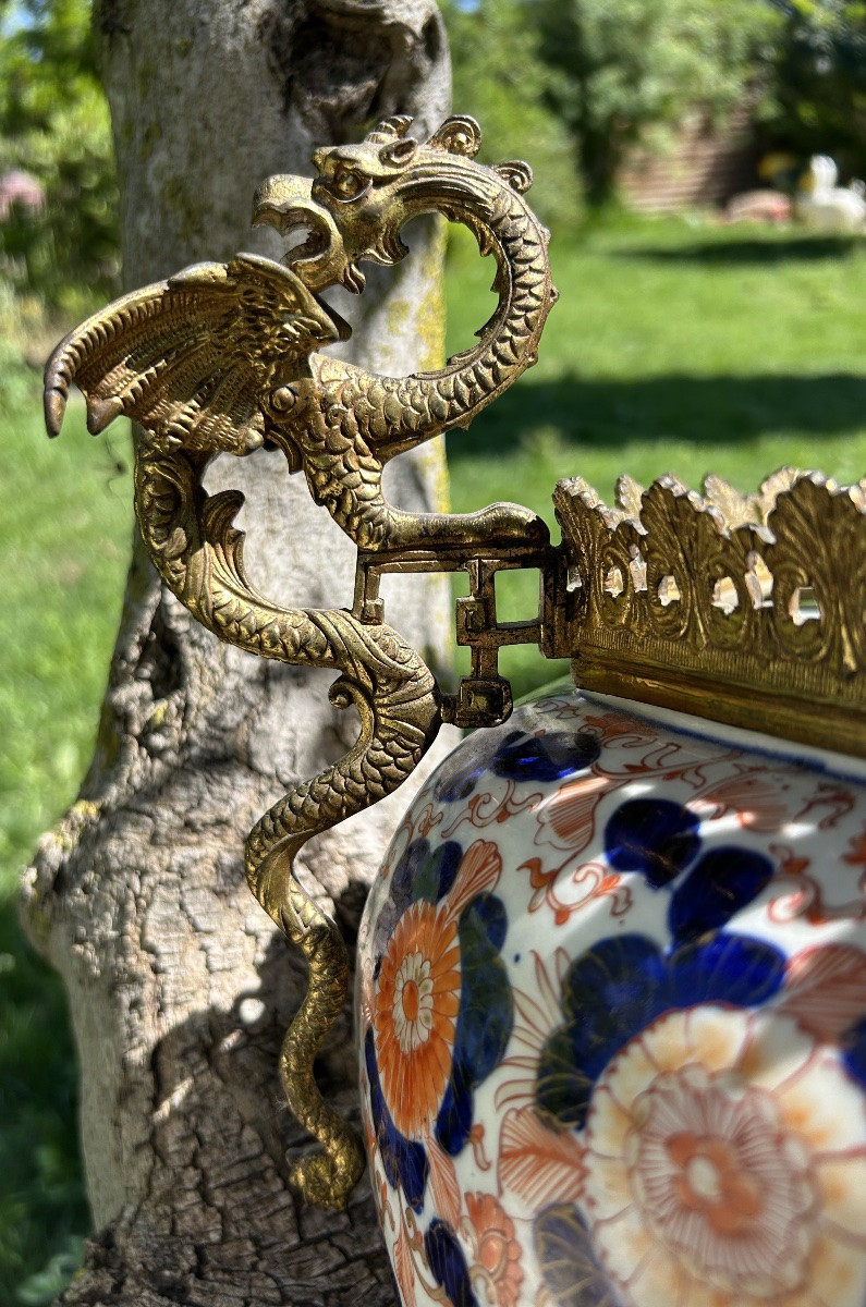 Imari Basin 19th Century Bronze Mounting-photo-7