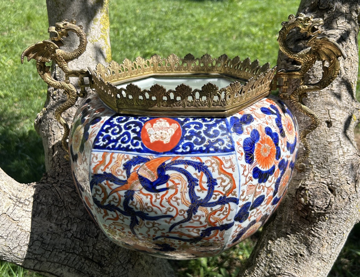 Imari Basin 19th Century Bronze Mounting-photo-8