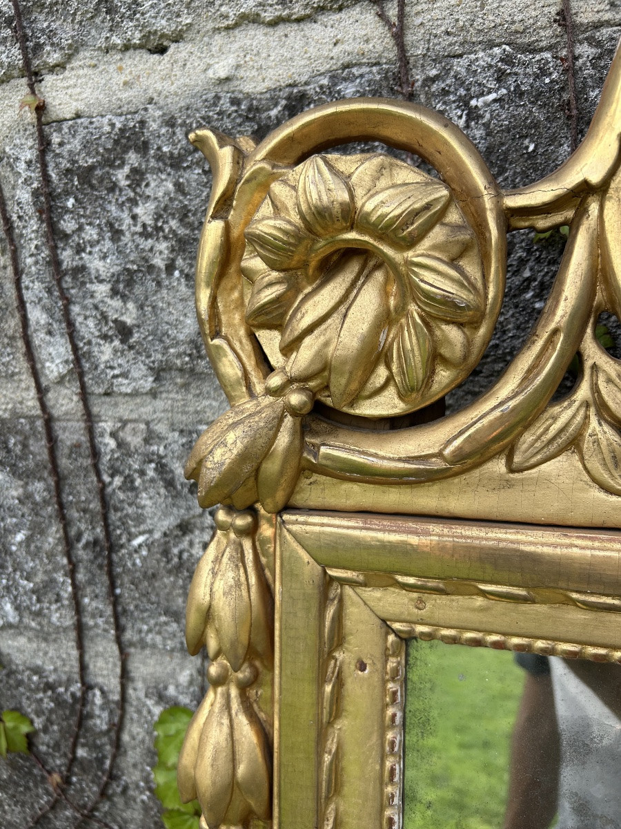 Louis XVI Gilded Wood Mirror-photo-2