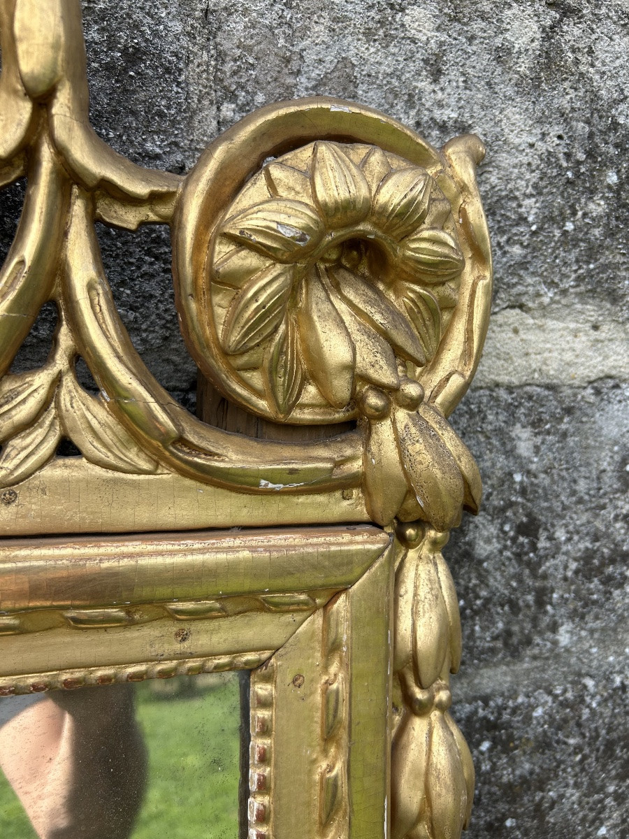 Louis XVI Gilded Wood Mirror-photo-4