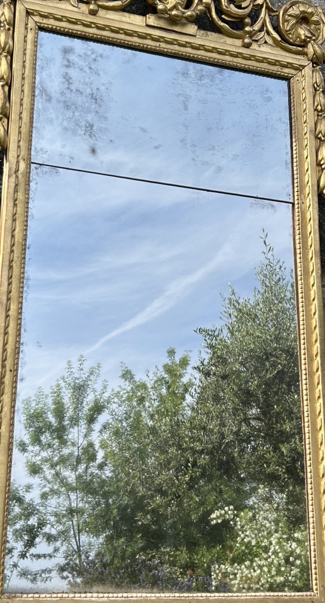 Louis XVI Gilded Wood Mirror-photo-7