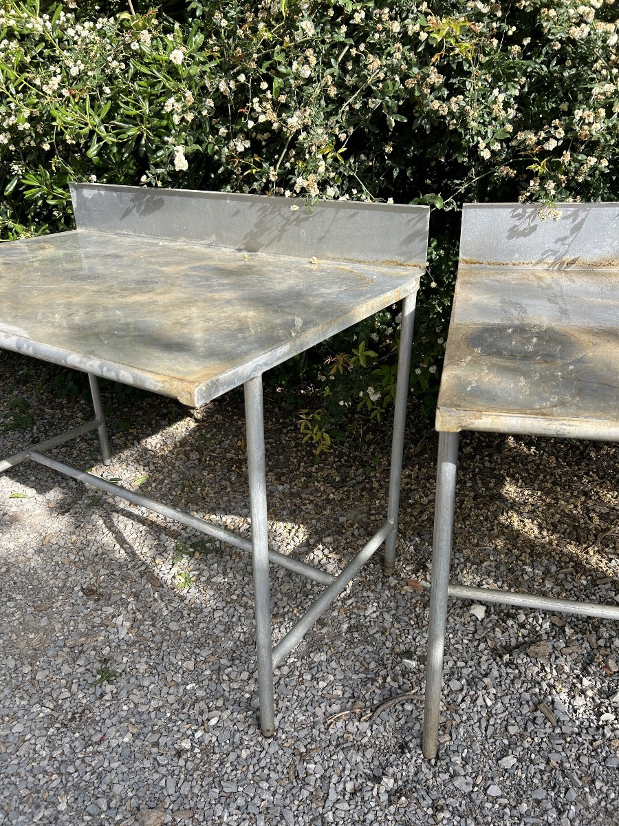 Zinc Florist Table In Pair-photo-3