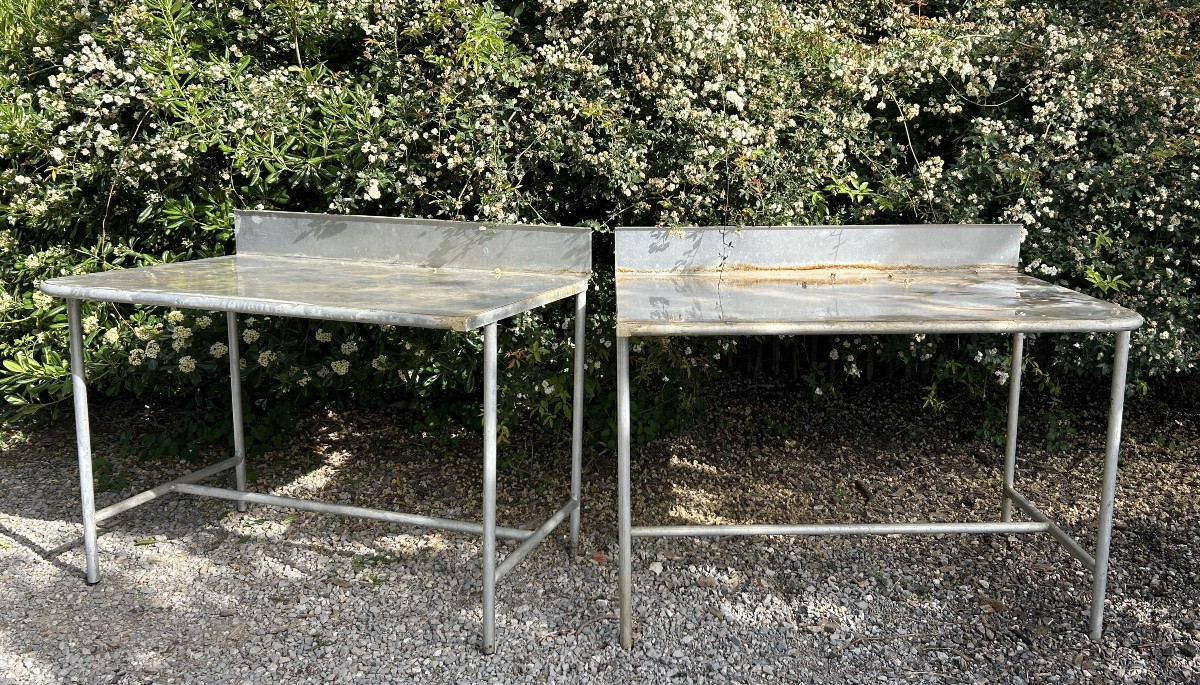 Zinc Florist Table In Pair-photo-3