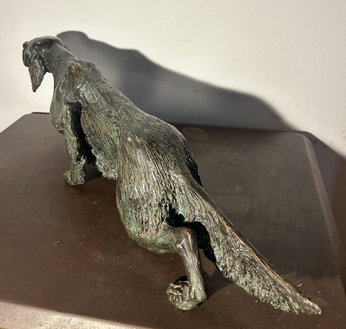 Cesar Rabitti Bronze Sculpture Hunting Dog-photo-5