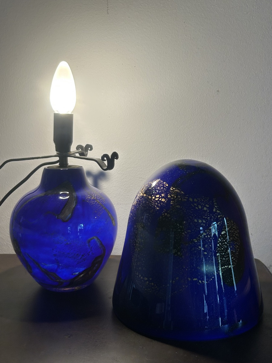 Jean michel Operto lampe champignon verre -photo-4