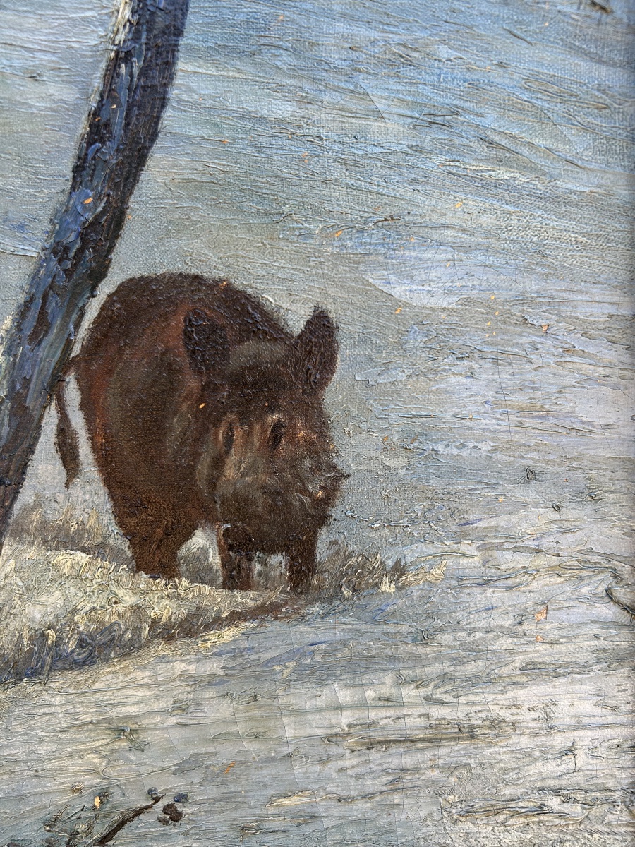 Xavier Sager tableau relais de chasse sangliers-photo-4