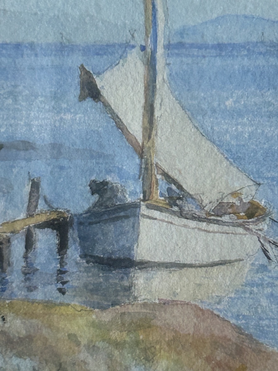 J.Poinat Aquarelle saint tropez 19eme -photo-3