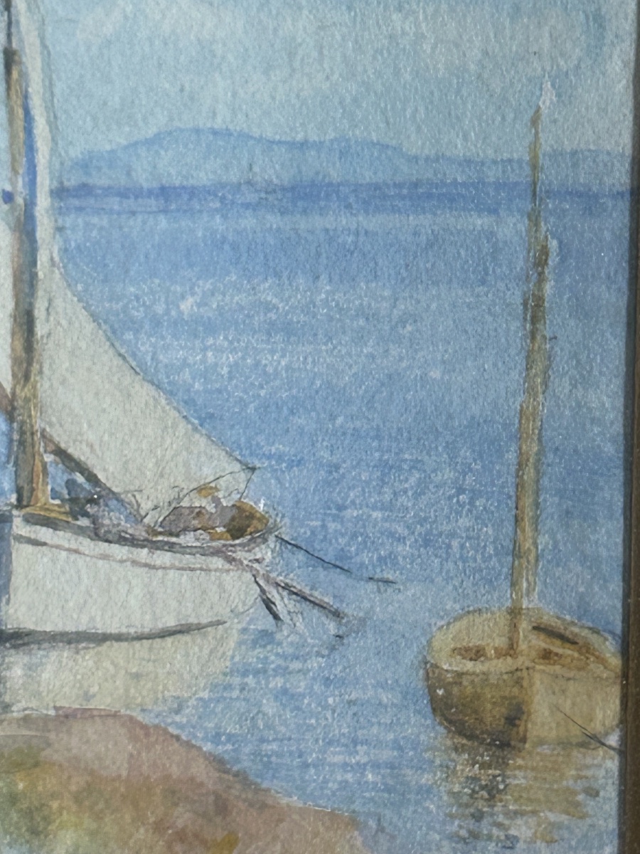 J.Poinat Aquarelle saint tropez 19eme -photo-4