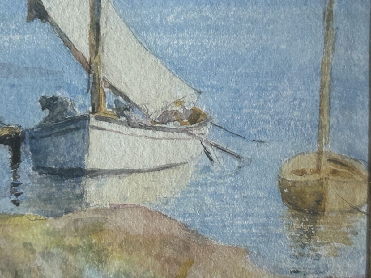 J.Poinat Aquarelle saint tropez 19eme -photo-4