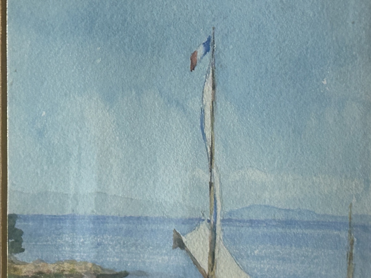 J.Poinat Aquarelle saint tropez 19eme -photo-6