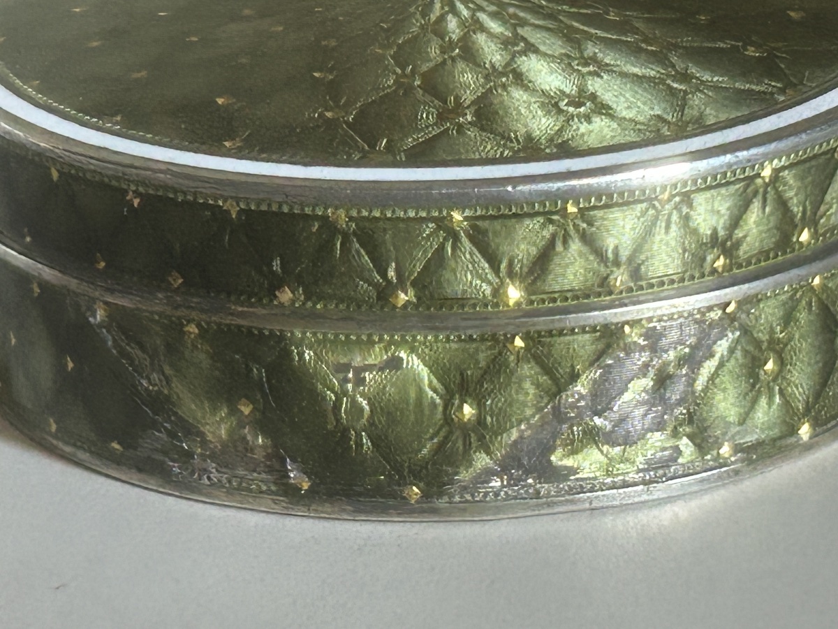Art Deco Silver Box With Guilloché And Enamel -photo-4