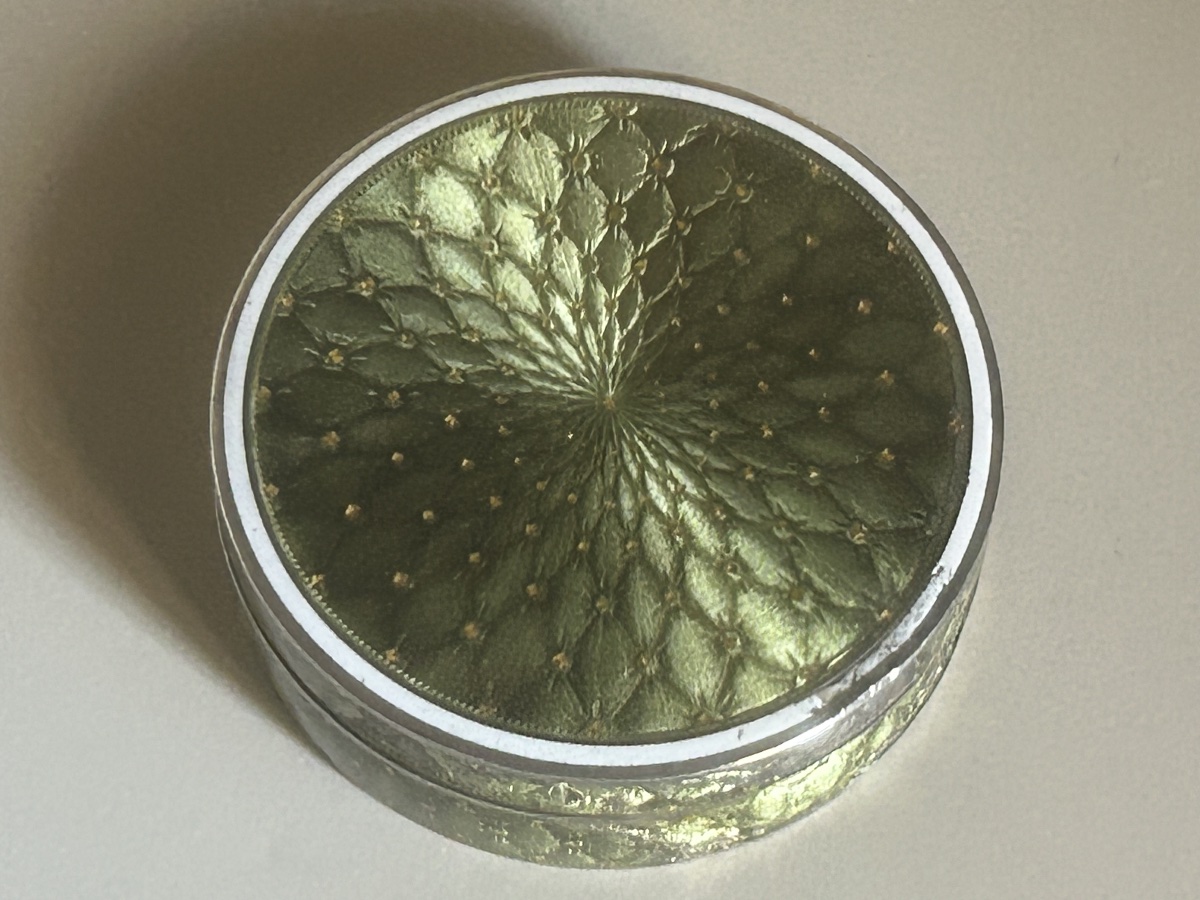 Art Deco Silver Box With Guilloché And Enamel 
