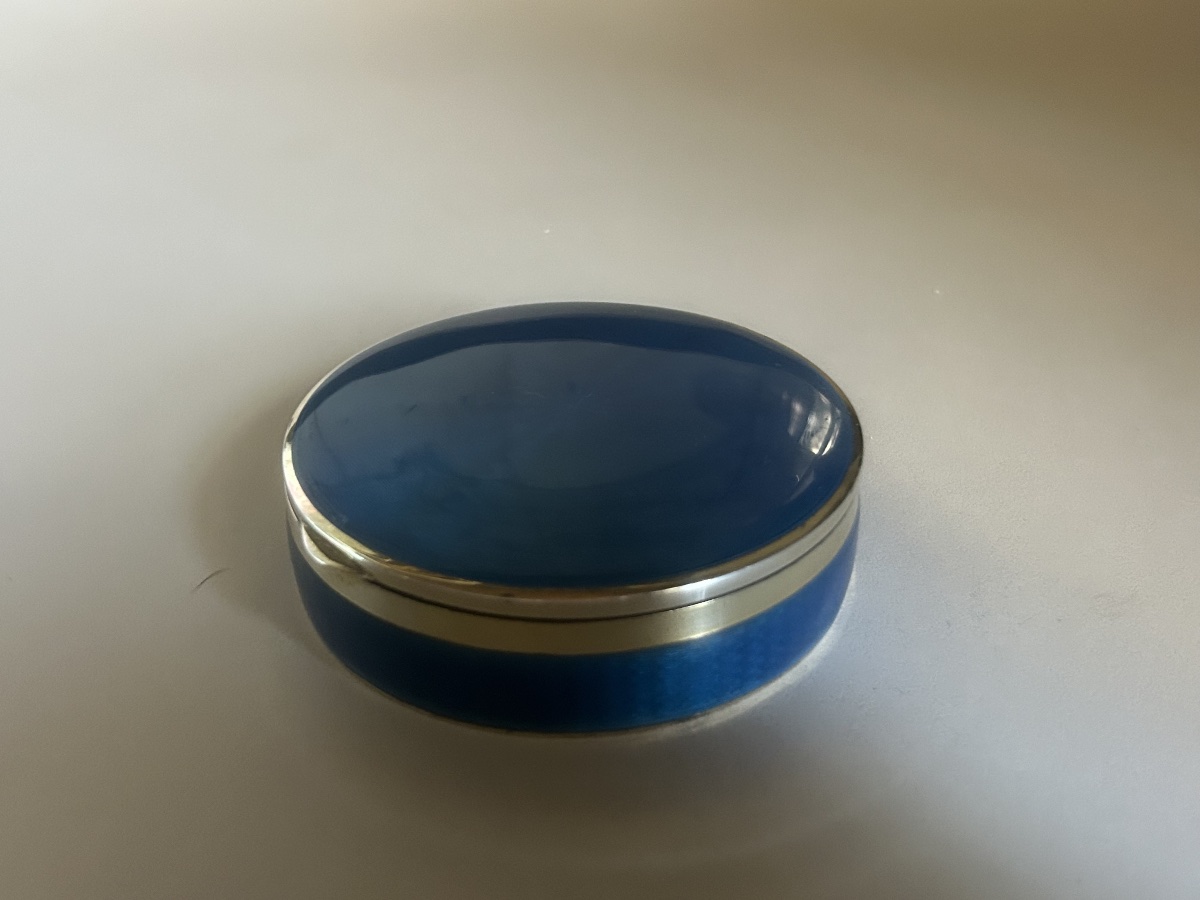 Art Deco Silver And Enamel Powder Compact-photo-1