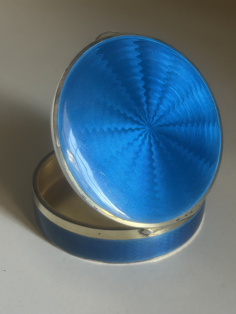Art Deco Silver And Enamel Powder Compact-photo-6