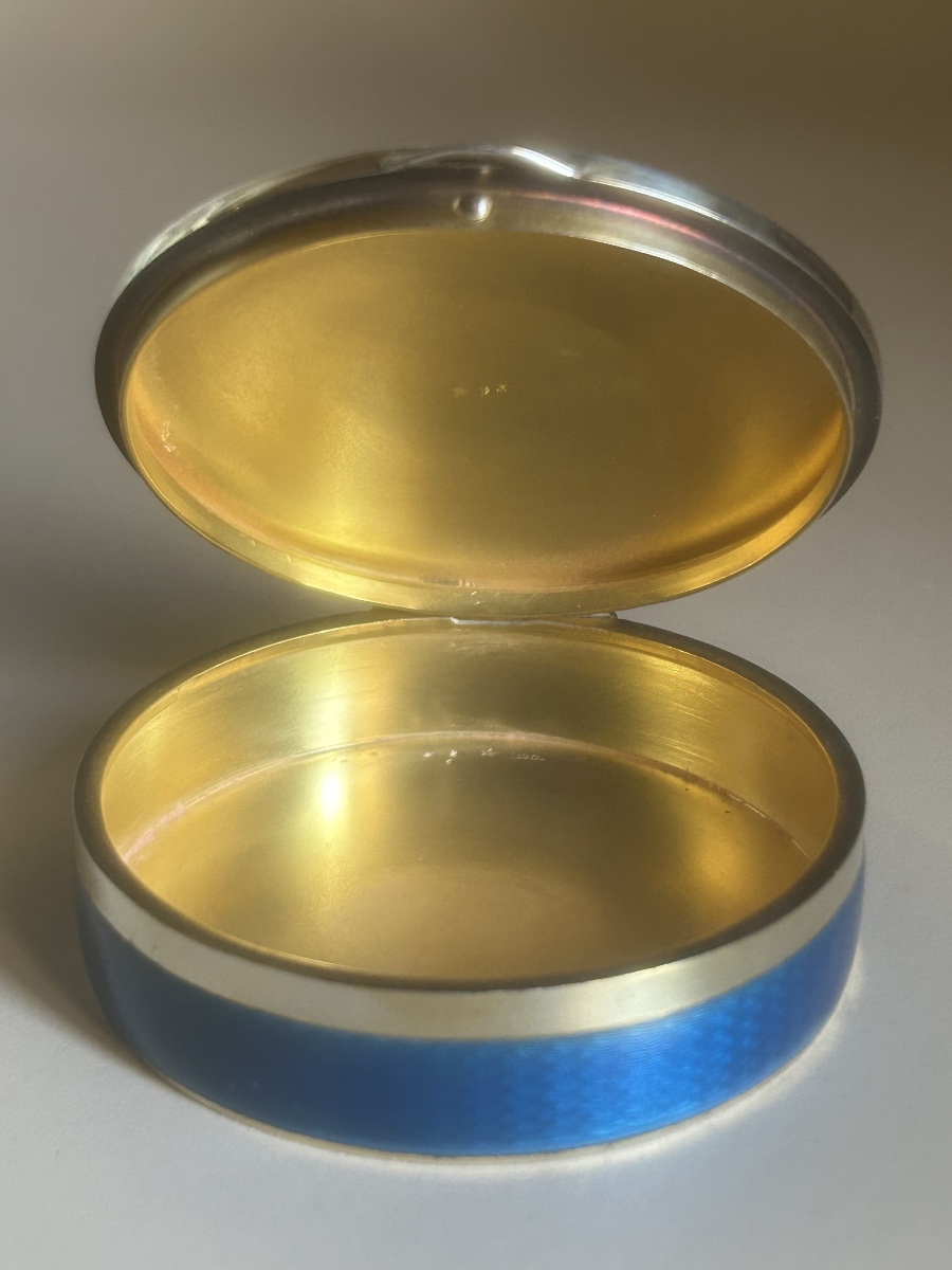 Art Deco Silver And Enamel Powder Compact