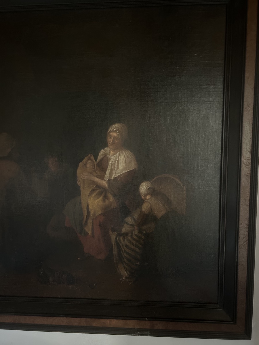 Jan josef Honemans école 18eme hollandaise tableau scène de famille-photo-3
