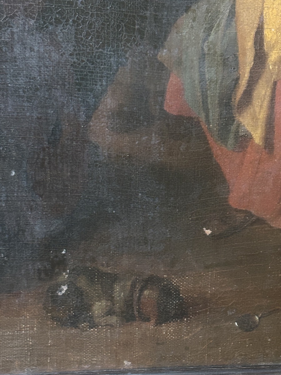 Jan josef Honemans école 18eme hollandaise tableau scène de famille-photo-6