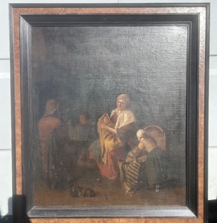 Jan josef Honemans école 18eme hollandaise tableau scène de famille