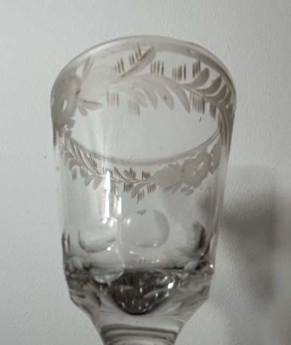 Verre soufflé 18eme gravé-photo-3