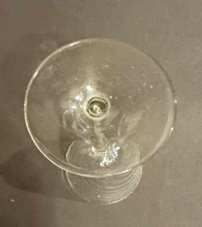 18th-century Colored Hand-blown Stemmed Glass -photo-2