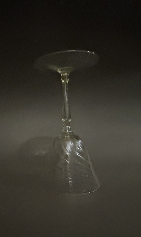 18th-century Colored Hand-blown Stemmed Glass -photo-4