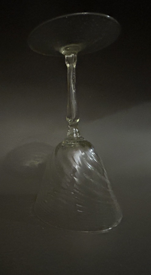 18th-century Colored Hand-blown Stemmed Glass -photo-6
