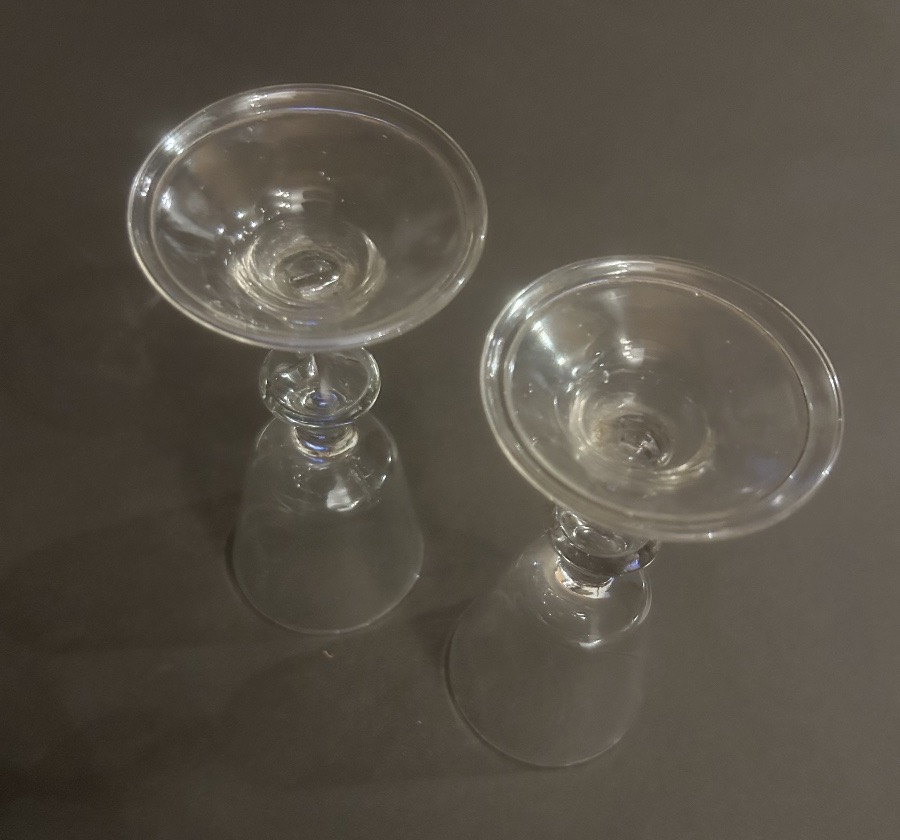 Paire de verres soufflés bourguignon 18eme-photo-3