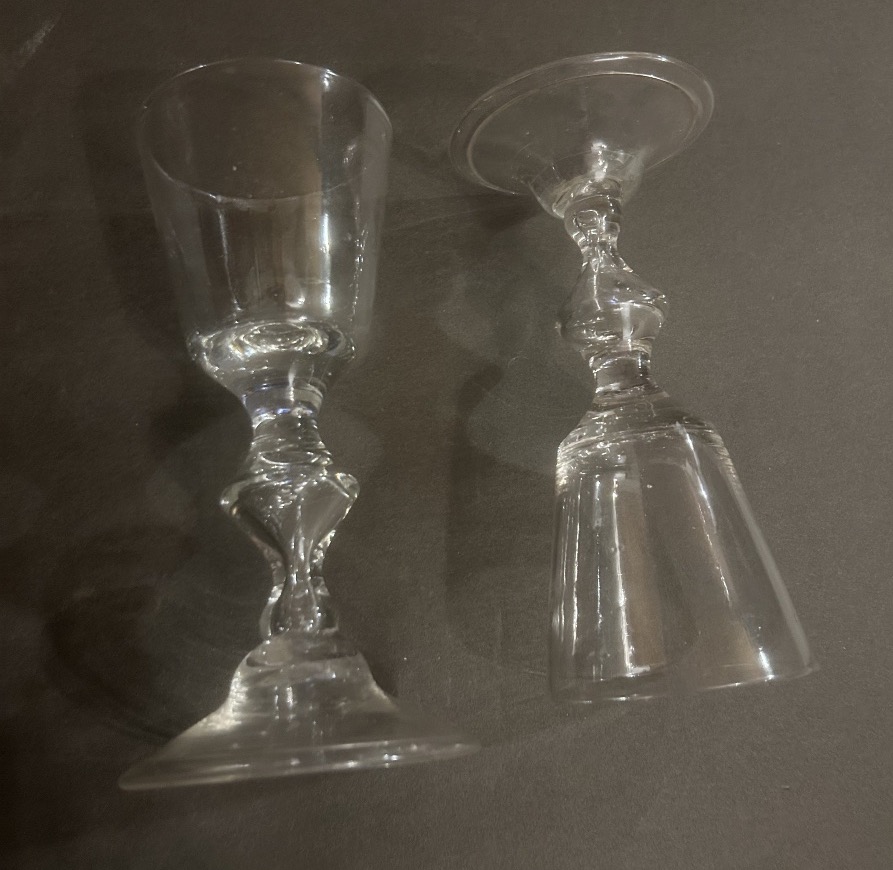 Paire de verres soufflés bourguignon 18eme-photo-4