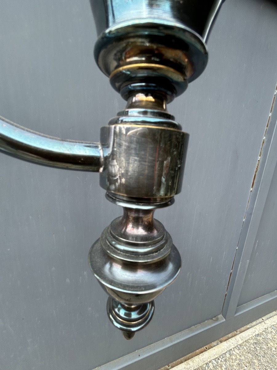 1950 Baccarat Floor Lamp, Silver-plated Metal -photo-4