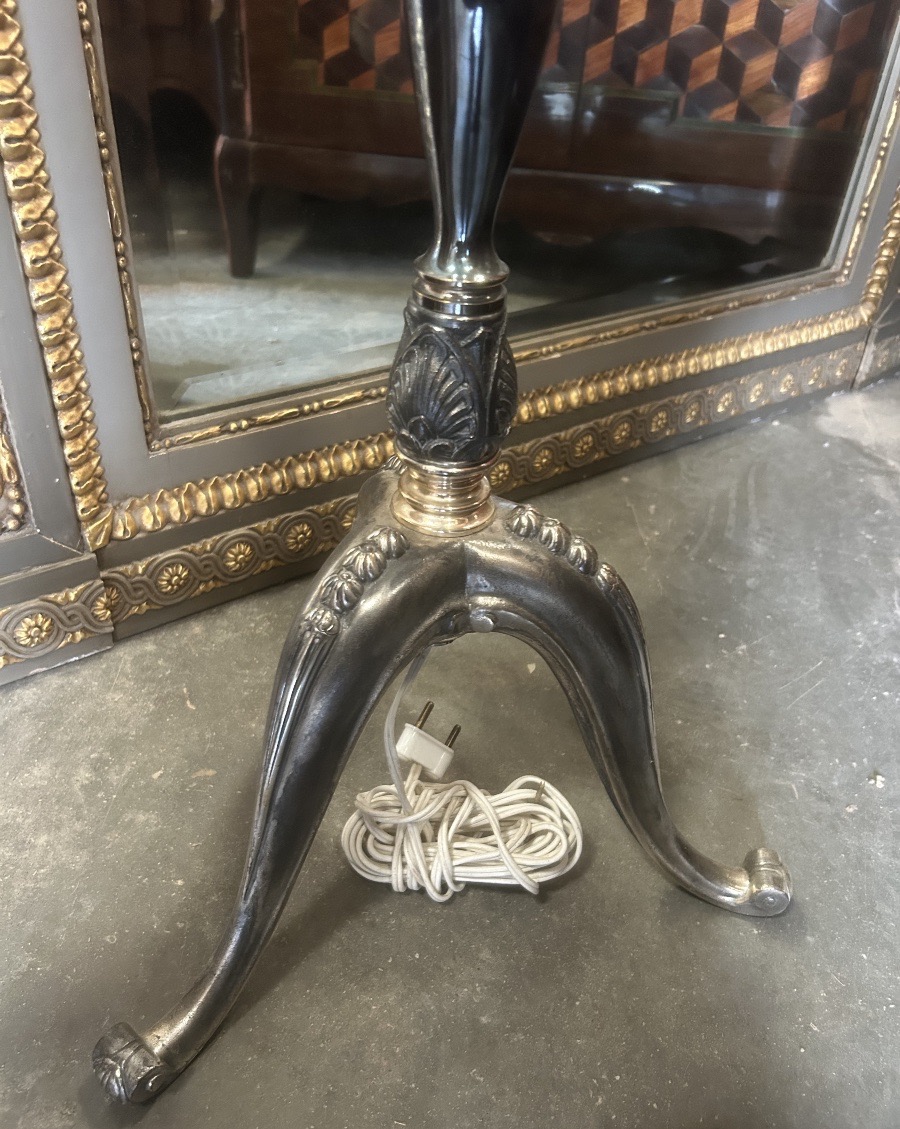 1950 Baccarat Floor Lamp, Silver-plated Metal -photo-3