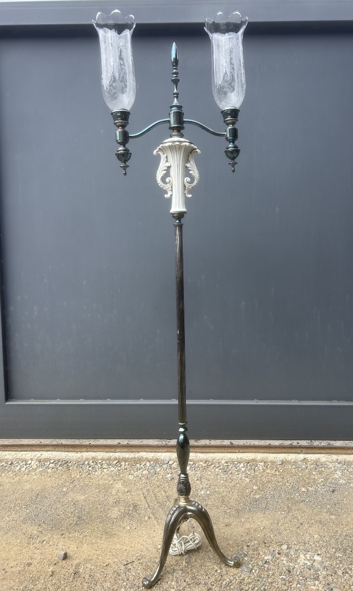 1950 Baccarat Floor Lamp, Silver-plated Metal 