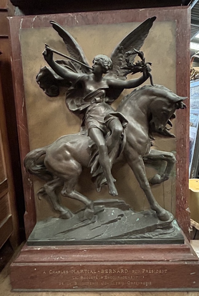 Jules Félix Coutan, Bronze Sculpture, "renommée équestre," Jewelry, Charles Martial Bernard-photo-3