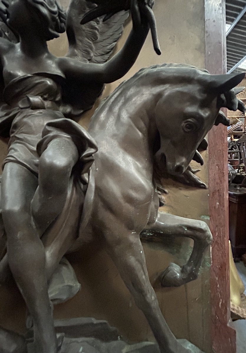 Jules Félix Coutan, Bronze Sculpture, "renommée équestre," Jewelry, Charles Martial Bernard-photo-4