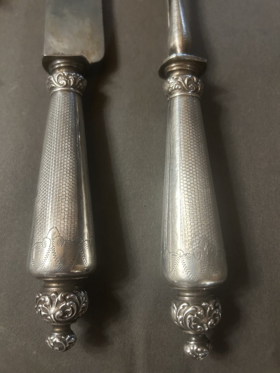 19th-century Silver Carving Set-photo-3