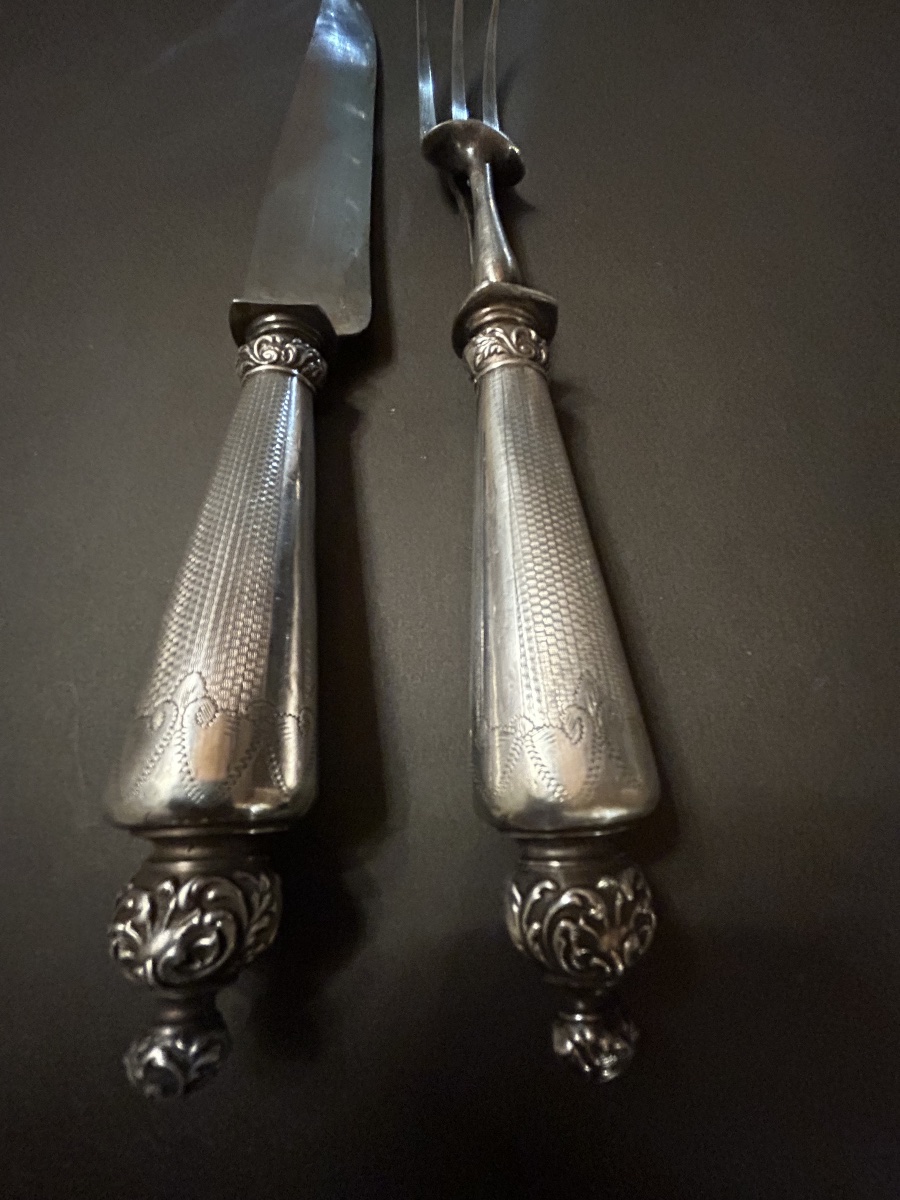 19th-century Silver Carving Set-photo-4