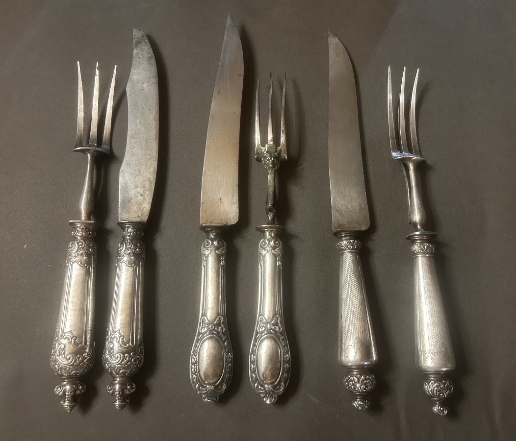 19th-century Silver Carving Set