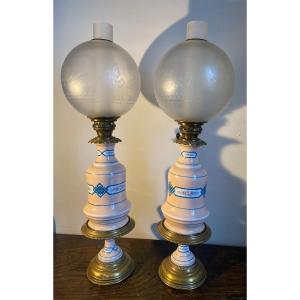 Pair Of Porcelain Lamps From Paris 19th