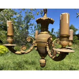 Louis XVI Gilt Bronze Chandelier