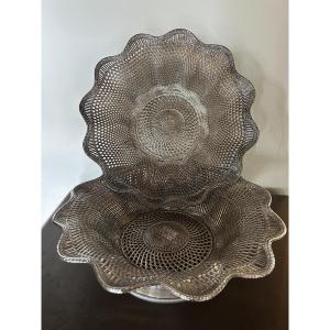 Christofle paire de coupes corbeille 