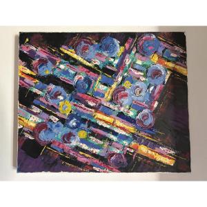 Bernard Touati tableau composition abstraite 1991