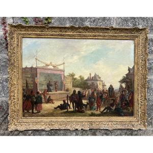 Eugene Baudouin Painting Medieval Theater Scene 