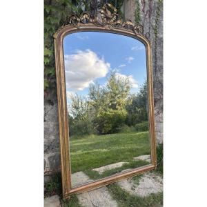 Miroir Louis Philippe fronton oiseau 