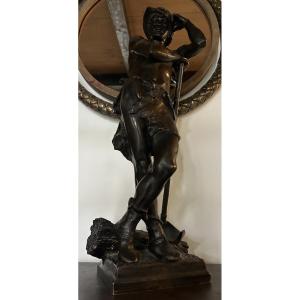Eugene Marioton sculpture bronze jeune homme