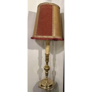 Lampe de séjour bougeoir laiton 