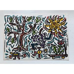 Robert Combas lithographie 1988