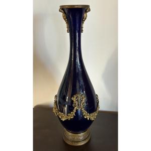 Sèvres Blue Porcelain Vase 