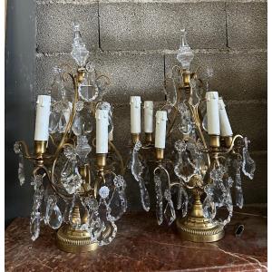 Pair Of Gilt Bronze Candelabra 