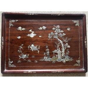 Indochina Tray Decorated With Mother-of-pearl