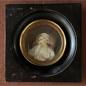 Miniature 18eme portrait femme sein nu