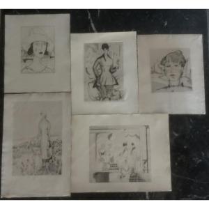 Jean Emile laboureur lot de 5 gravures